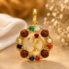 om-navratan-rudraksha-brass-pendant-jyotishshop