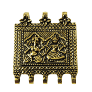 High Quality German Silver Gold Plated Ganesh Laxmi Pendant | Size 37x45 mm