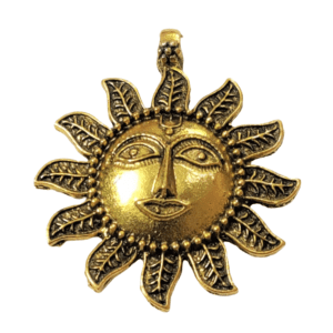 High Quality German Silver Oxidized Zinc Alloy Sun Pendant | Size 45X54 mm