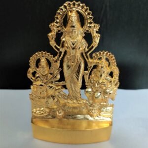 Ganesh Laxmi Saraswati Murti In Brass | Size 110x75 mm