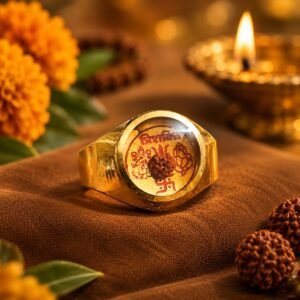 Ashtadhatu High Quality Trishakti Ring With Rudraksh | अष्टधातु त्रिशक्ति रिंग