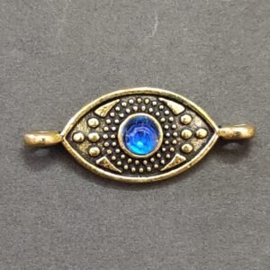 High Quality Metal Gold Plated Evil Eye Pendant | Size 28x11 mm