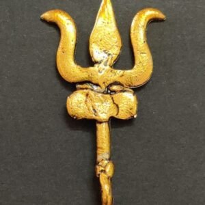 German Silver Metal Golden Trishul Pendant | Size 40x15 mm