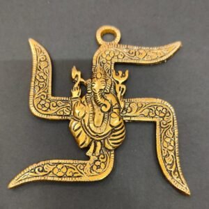 Metal Om Swatik For Temple | Size- 9.5x8 cm