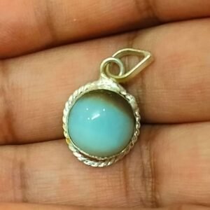 Silver Polished Brass Hakik Stone Locket 41(हकीक स्टोन लॉकेट)