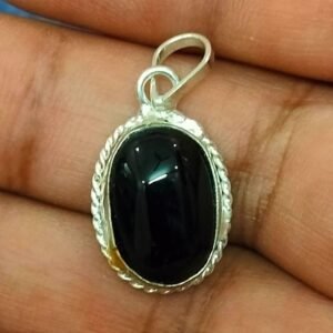 Silver Polished Brass Hakik Stone Locket 9(हकीक स्टोन लॉकेट)
