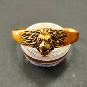 High Quality Lion Faced Golden Metal Kada | Size- Adjustable
