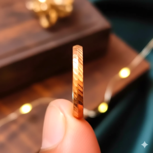 Premium Designer Copper Ring Challa (डिज़ाइनर कॉपर ताम्बे का छल्ला) – Stylish & Energy Ring