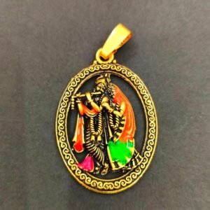 Radha Krishna Locket Brass(राधा कृष्ण लॉकेट पीतल), Size 50 mm