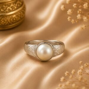 Moti Stone Metal Ring- Chandra Dosh Nivaran Ring | मोती स्टोन मेटल रिंग